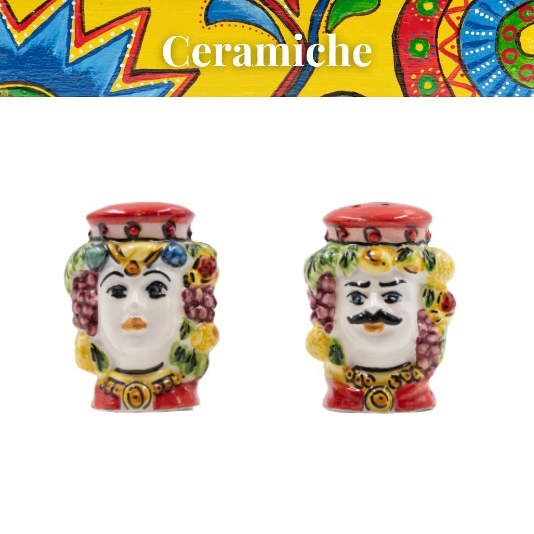 Sale e pepe teste di moro ceramica di Caltagirone - Mobilia Store Home &  Favours